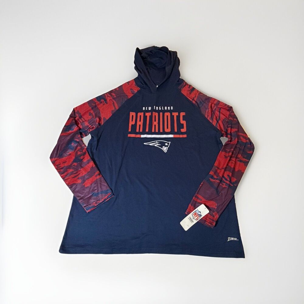 New England Patriots Zubaz Hooded Long Sleeve Shirt Men’s XXL NWT NFL